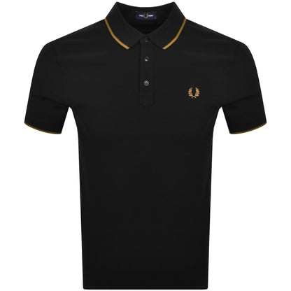 Fred Perry Collar Stand Polo T Shirt Black