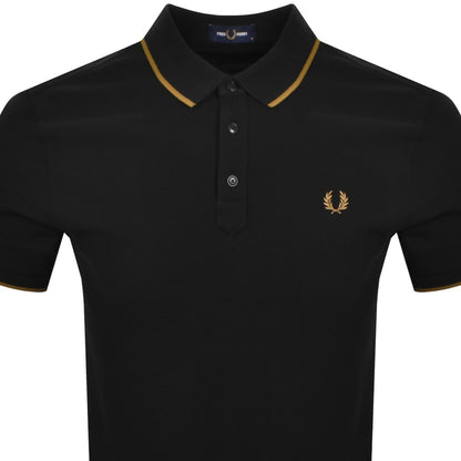 Fred Perry Collar Stand Polo T Shirt Black