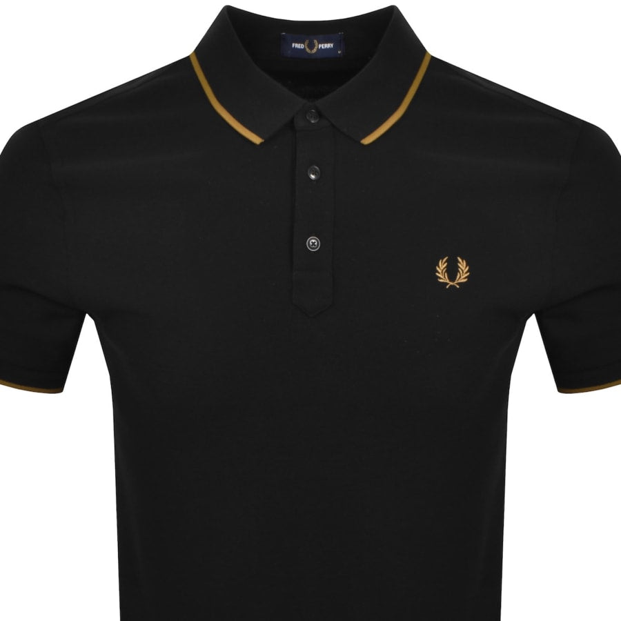 Fred Perry Collar Stand Polo T Shirt Black