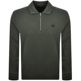 Fred Perry Collared Sweatshirt Green