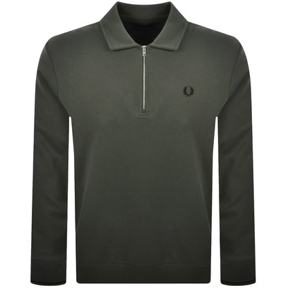 Fred Perry Collared Sweatshirt Green