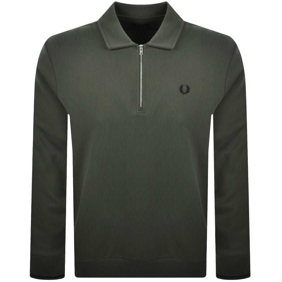 Fred Perry Collared Sweatshirt Green
