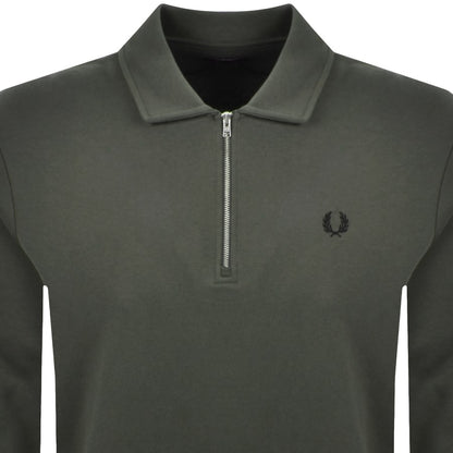 Fred Perry Collared Sweatshirt Green