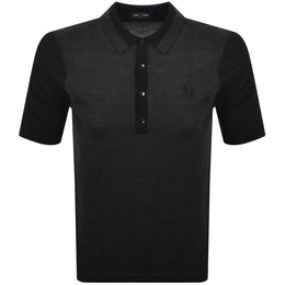 Fred Perry Colour Block Knit Polo Shirt Black