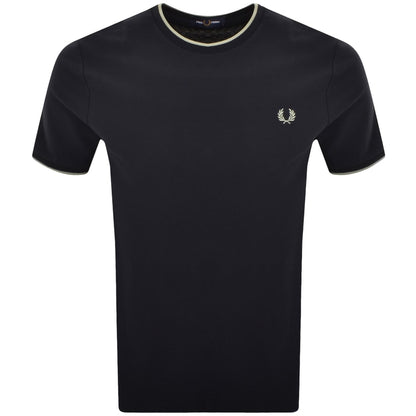 Fred Perry Crepe Pique T Shirt Navy
