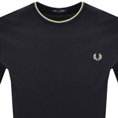 Fred Perry Crepe Pique T Shirt Navy