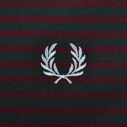 Fred Perry Fine Stripe T Shirt Green