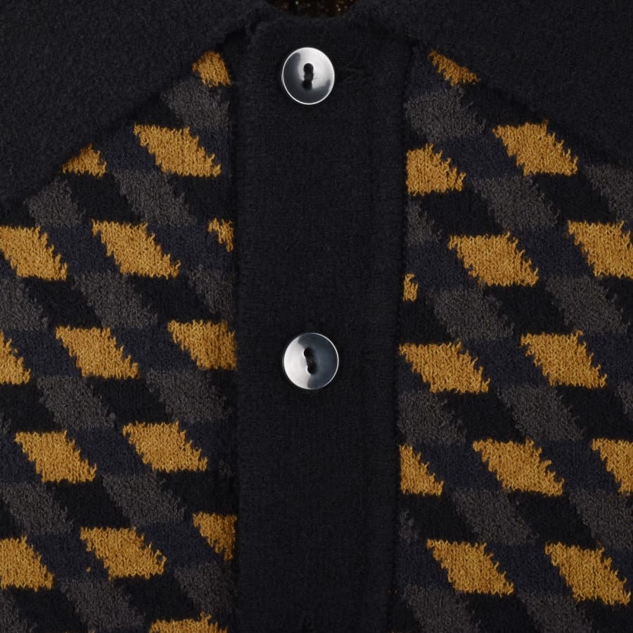 Fred Perry Geometric Knit Polo Shirt Black