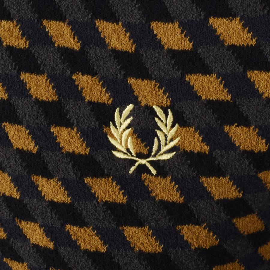 Fred Perry Geometric Knit Polo Shirt Black