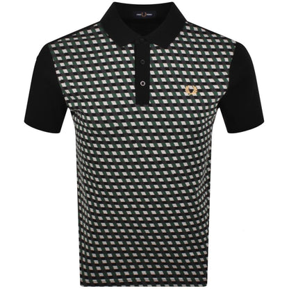 Fred Perry Geometric Polo Black