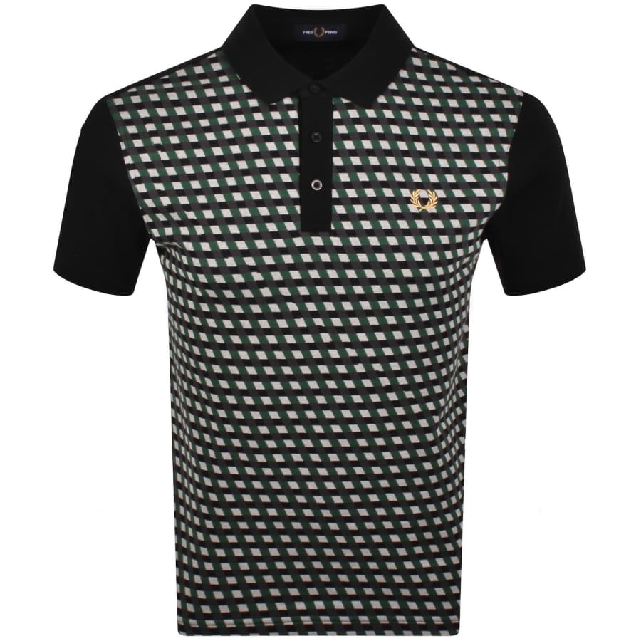 Fred Perry Geometric Polo Black