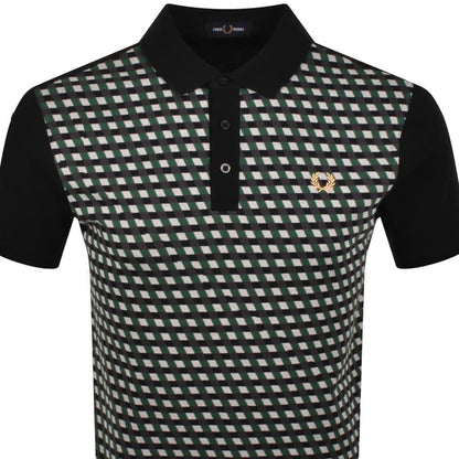 Fred Perry Geometric Polo Black