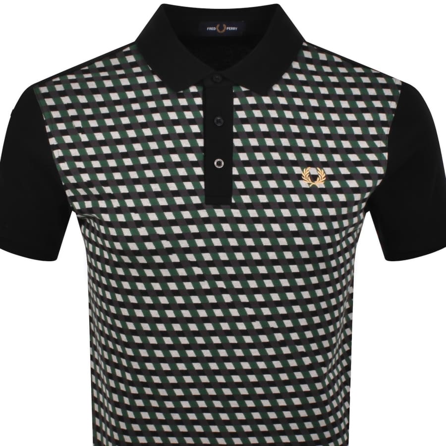 Fred Perry Geometric Polo Black
