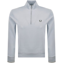 Fred Perry Half Zip Sweatshirt Dusky Blue