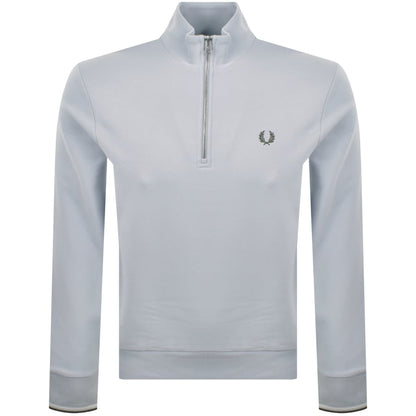 Fred Perry Half Zip Sweatshirt Dusky Blue