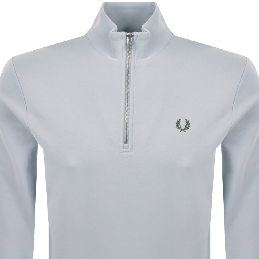 Fred Perry Half Zip Sweatshirt Dusky Blue