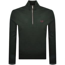 Fred Perry Half Zip Sweatshirt Green