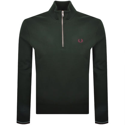 Fred Perry Half Zip Sweatshirt Green