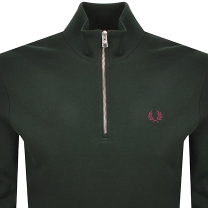 Fred Perry Half Zip Sweatshirt Green