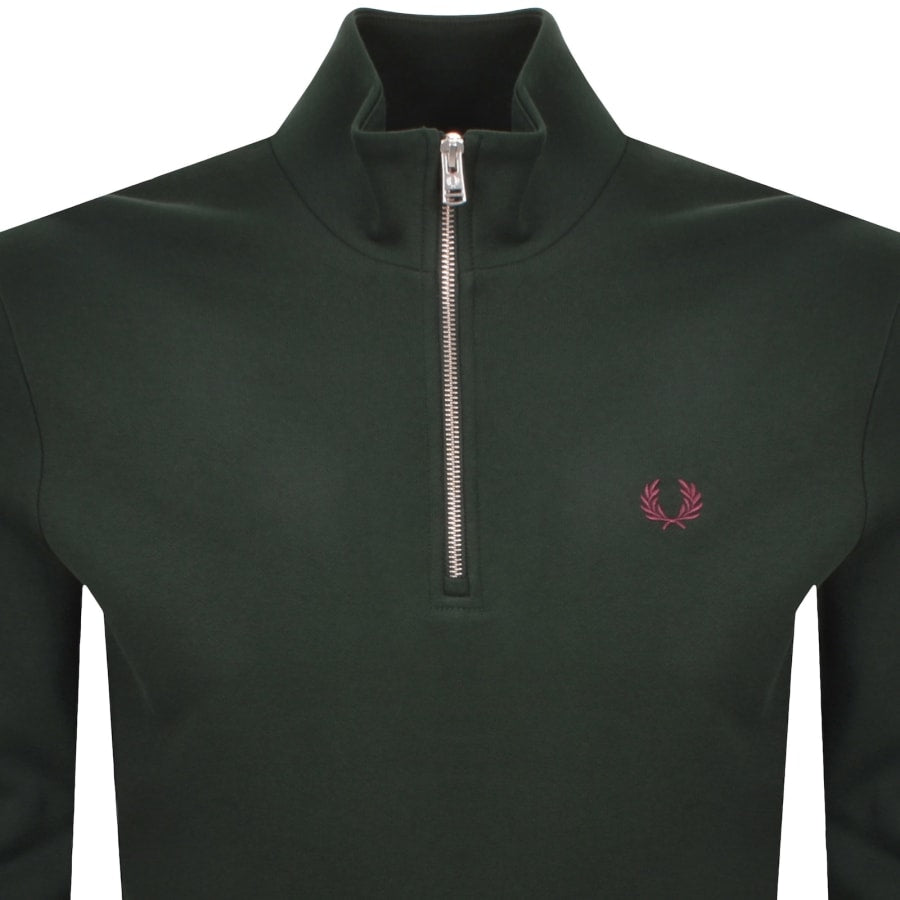 Fred Perry Half Zip Sweatshirt Green