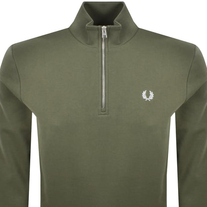 Fred Perry Half Zip Sweatshirt Green