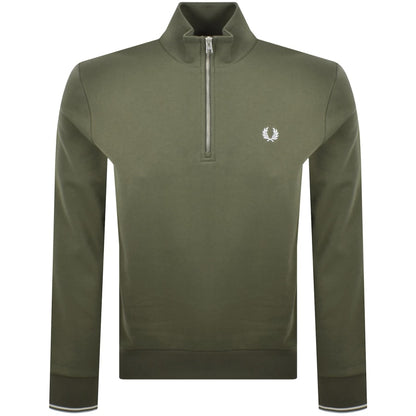 Fred Perry Half Zip Sweatshirt Green