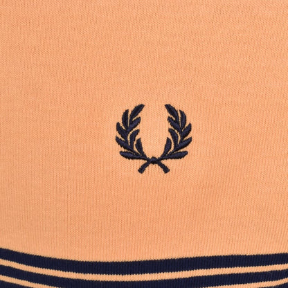 Fred Perry Heavyweight Striped T Shirt Orange