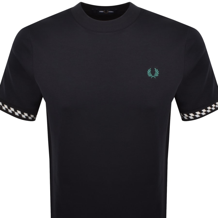 Fred Perry Jacquard Cuff T Shirt Navy