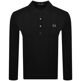 Fred Perry Long Sleeve Knit Polo Black