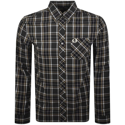 Fred Perry Long Sleeve Tartan Shirt Grey