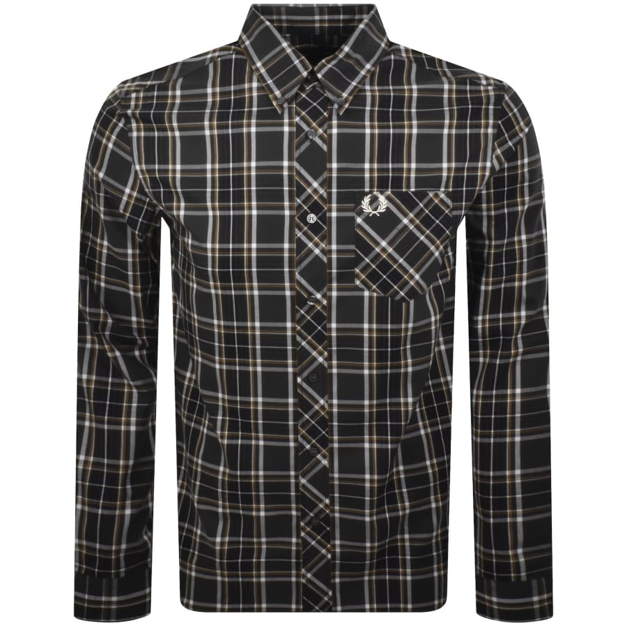 Fred Perry Long Sleeve Tartan Shirt Grey