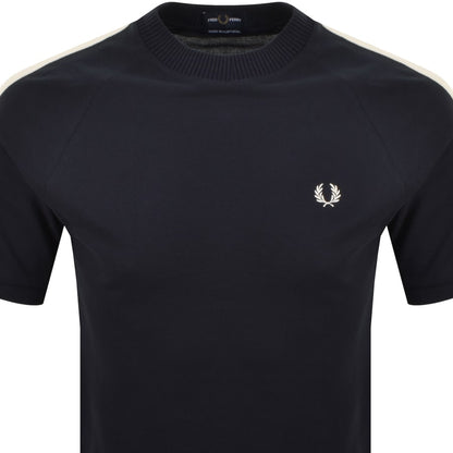 Fred Perry Pique Cable Taped T Shirt Navy