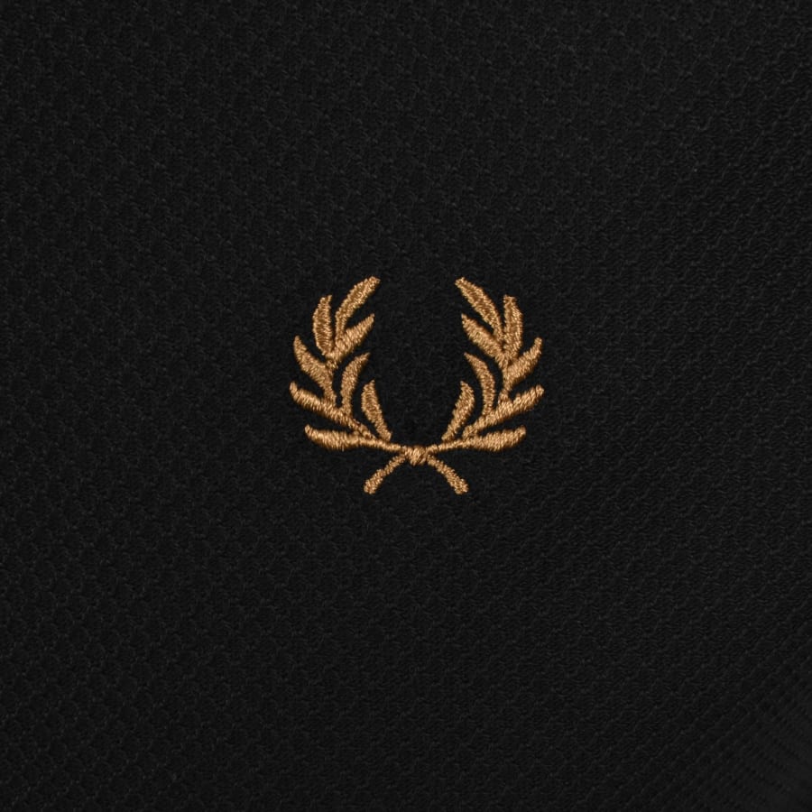Fred Perry Pique Quarter Zip T Shirt Black
