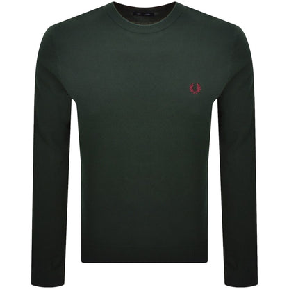 Fred Perry Pique Stitch Jumper Green