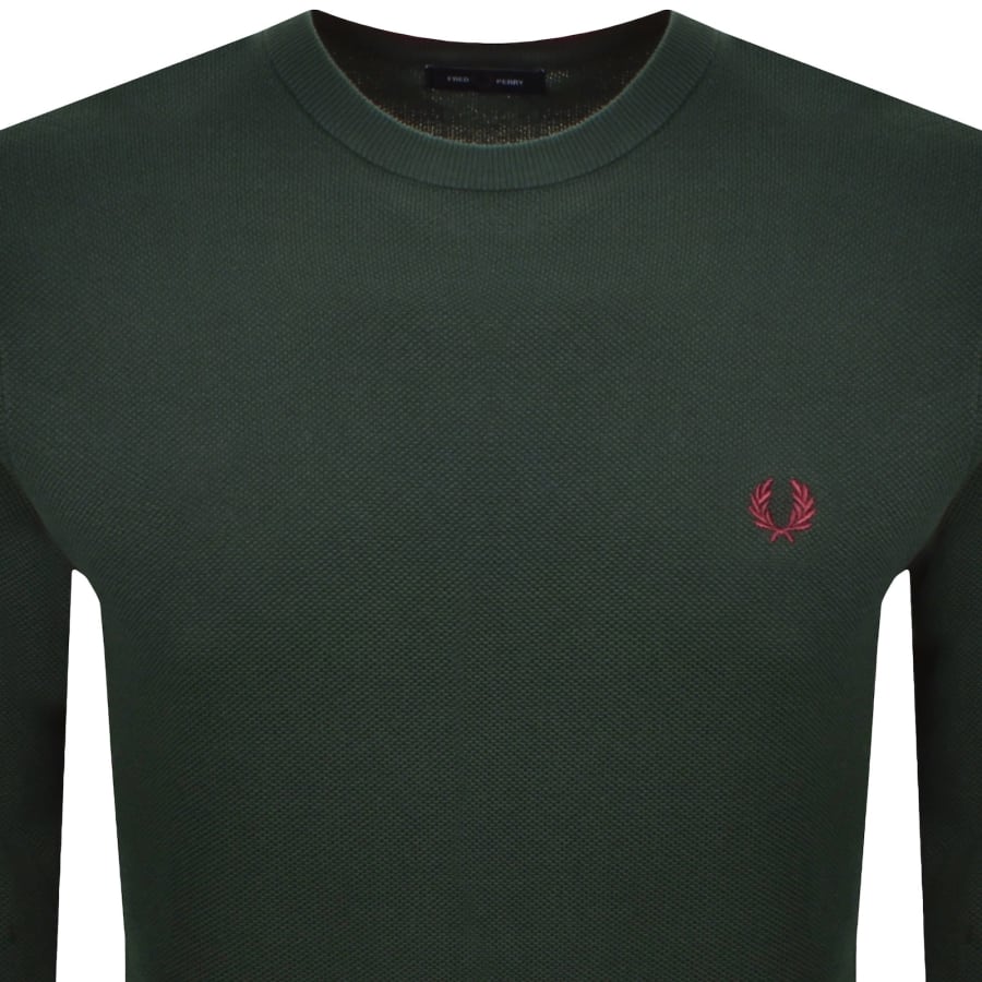 Fred Perry Pique Stitch Jumper Green