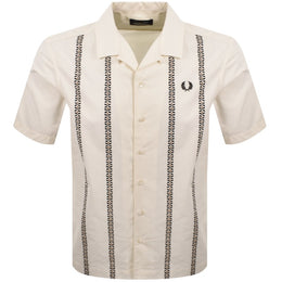 Fred Perry Placement Print Shirt Ecru