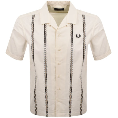 Fred Perry Placement Print Shirt Ecru