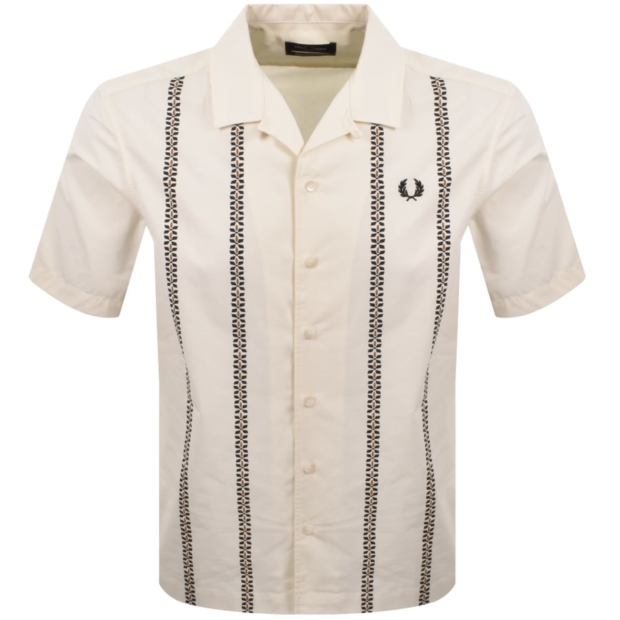 Fred Perry Placement Print Shirt Ecru