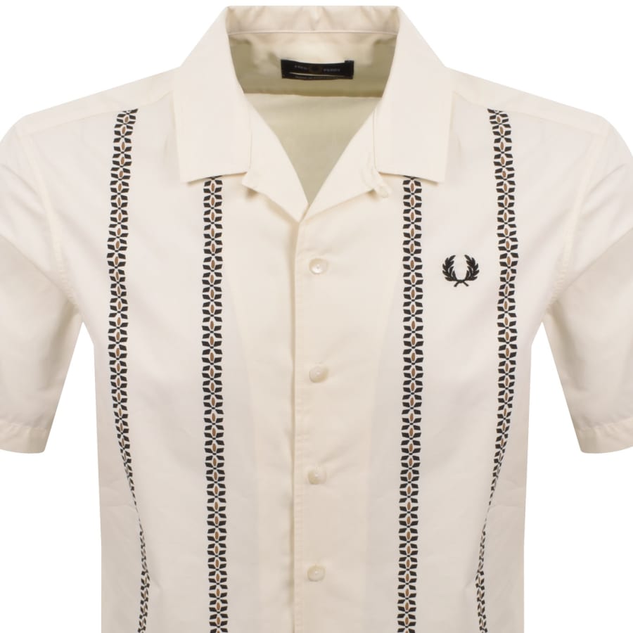 Fred Perry Placement Print Shirt Ecru