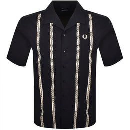 Fred Perry Placement Print Shirt Navy