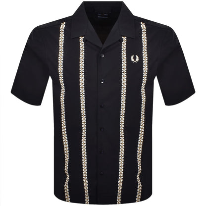 Fred Perry Placement Print Shirt Navy