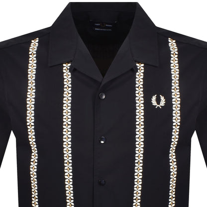 Fred Perry Placement Print Shirt Navy