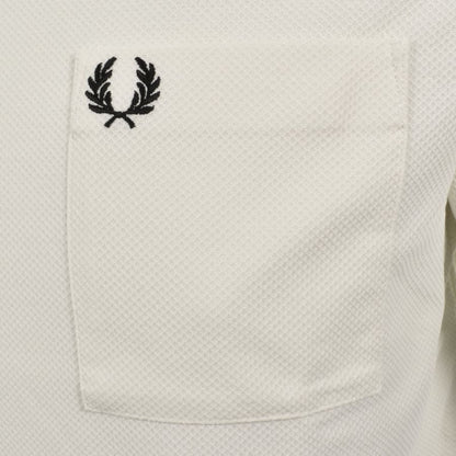 Fred Perry Pocket Detail Pique T Shirt Cream