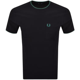 Fred Perry Pocket Detail Pique T Shirt Navy