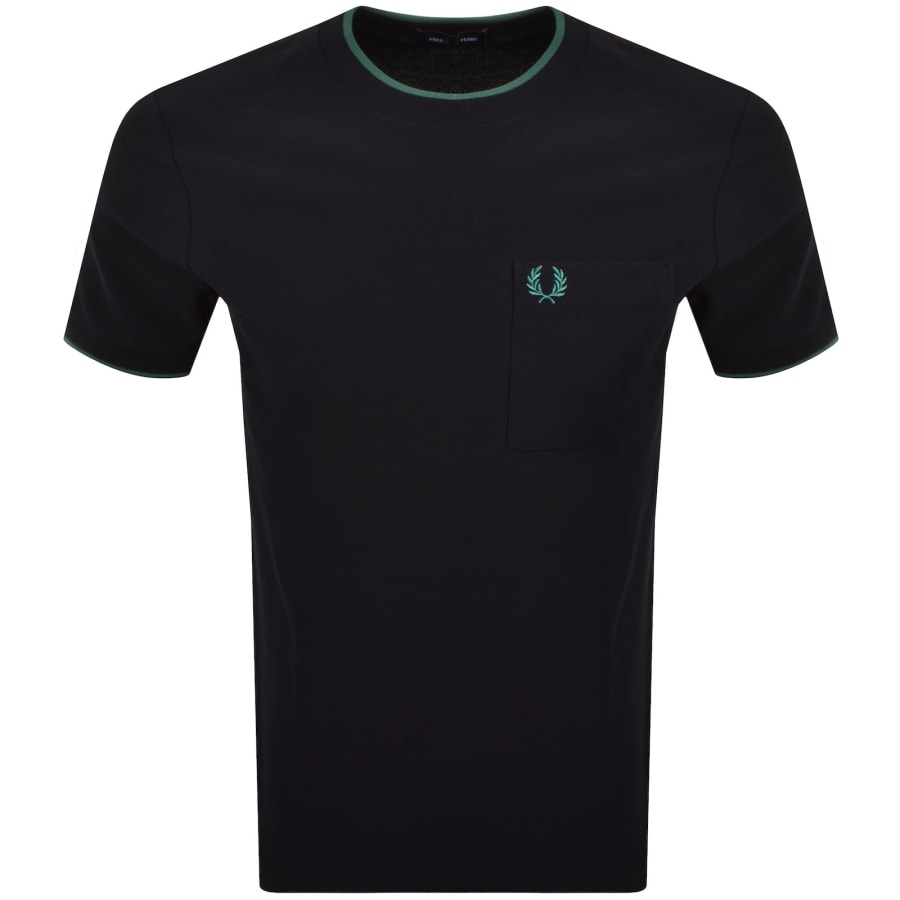 Fred Perry Pocket Detail Pique T Shirt Navy