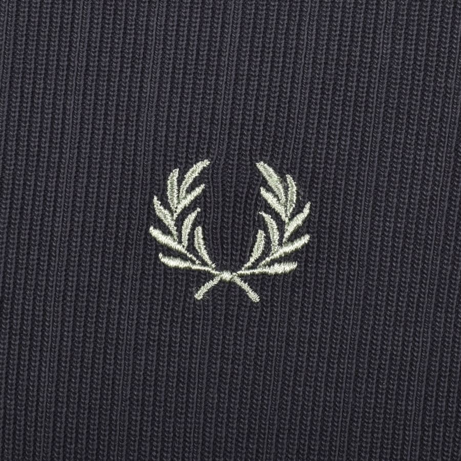 Fred Perry Ribbed Jersey T Shirt Navy