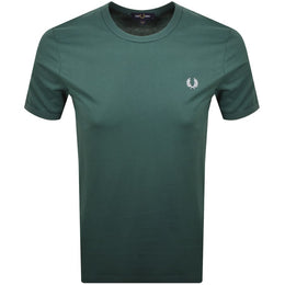 Fred Perry Ringer T Shirt Sport Green