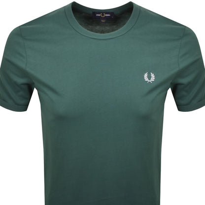 Fred Perry Ringer T Shirt Sport Green