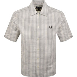 Fred Perry Seersucker Check Shirt Ecru