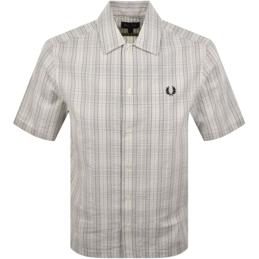 Fred Perry Seersucker Check Shirt Ecru